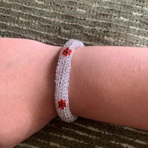 But one and get one free ! Beaded Bracelet with Red Accents